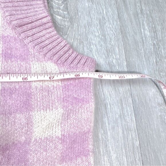 Charter Club Luxury Women's 100% Cashmere Pink Gingham Sleeveless Sweater Vest - Picture 4 of 6